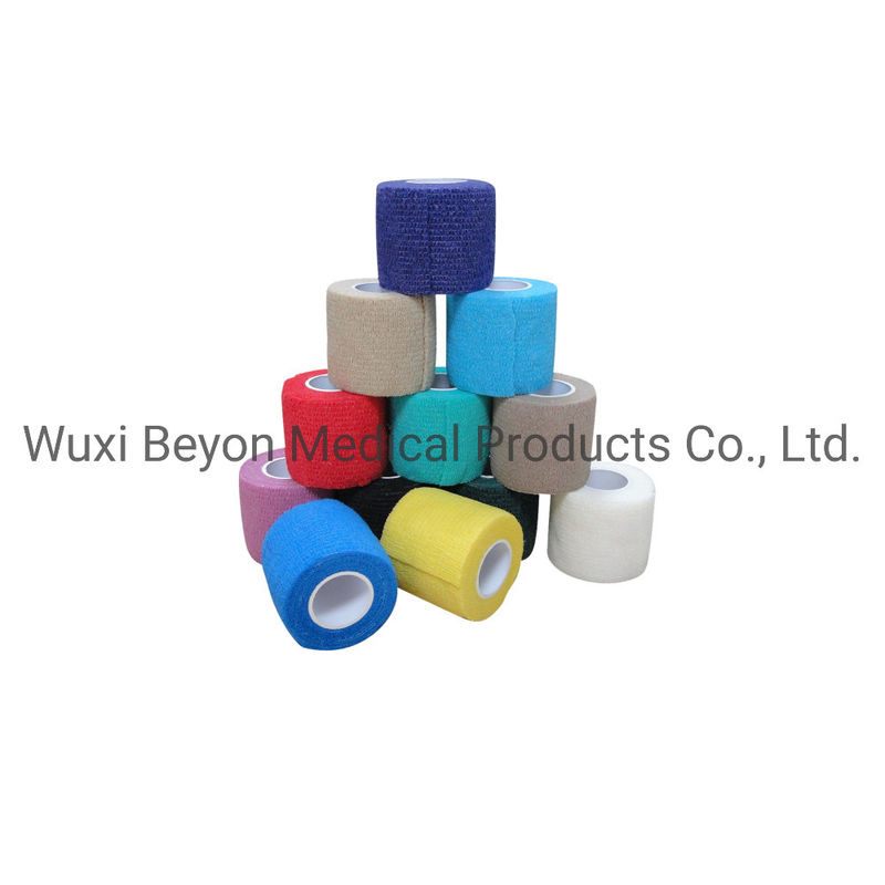 Compression Non Woven Cohesive Bandage Printed Elastic OEM Vet Flexible Healthcare