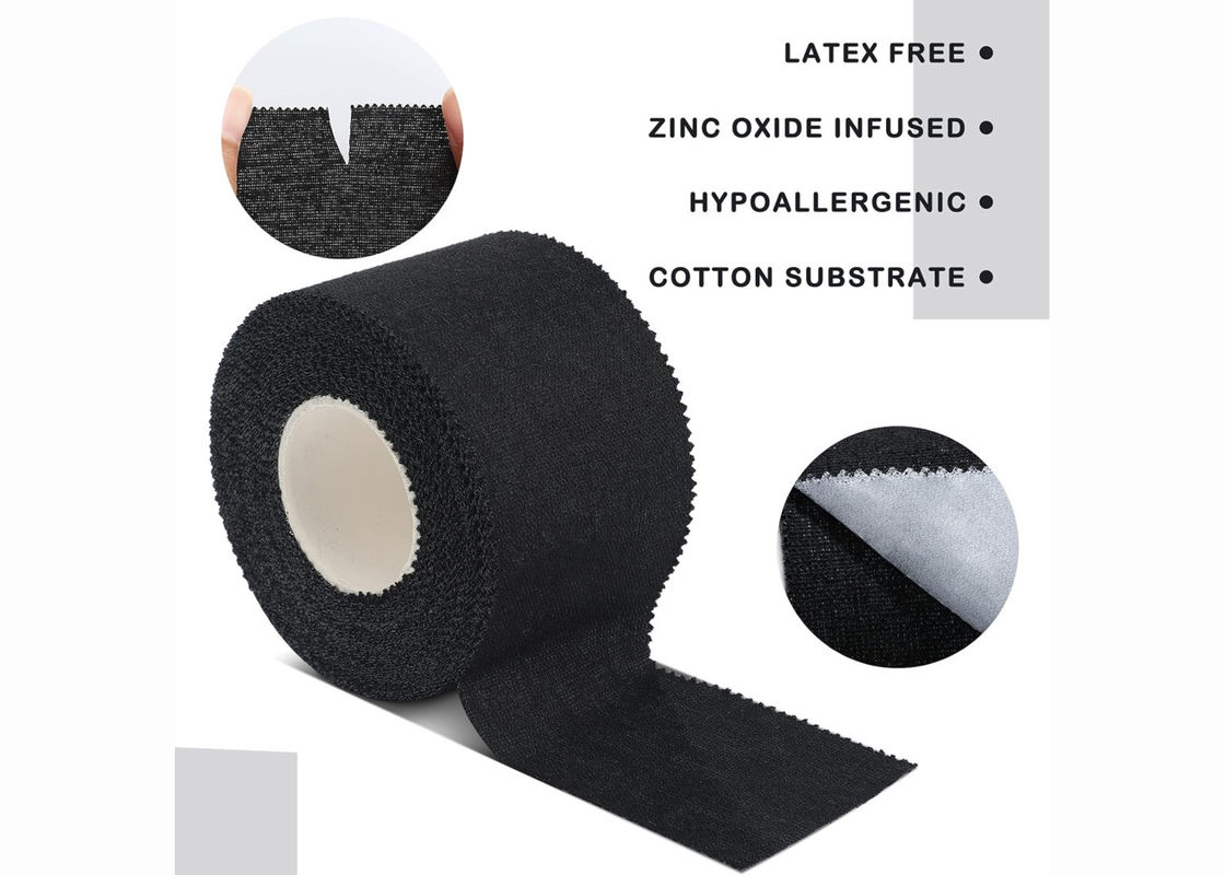 Black Printed Sports Tape Soccer Rugby Shoulder Cotton Zinc Oxide Athletic Sports Tape