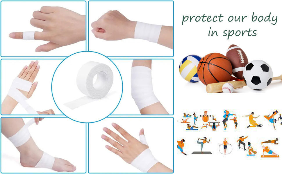 Ankle Wrist Knee Protection Prevent Sprains Strains Adhesive Athletic Tape 3.8cm 1.5in Patterned Prints